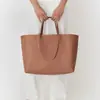 Bolsa de Ombro Feminina de Couro Genuíno Estilo Europeu e Americano Personalizada, Bolsa Tote de Couro Portátil de Grande Capacidade, Bolsa Transversal, Bolsa de Mão de Fábrica