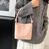Bolso de Mujer 2024 Nueva Moda Casual Color Sólido Textura Estilo Literario Estilo Occidental Casual Versátil Bolso de Hombro