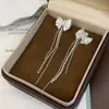 Brincos únicos e elegantes com borla de laço cravejada de diamantes, luxo leve e sensação de alta qualidade, novo modelo 2026 lindos brincos atacado