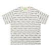 Camiseta Listrada Solta de Manga Curta com Alto Senso de Sabedoria Retrô Japonês Solta Primavera e Verão Gola Redonda Casal Designer Americano Masculino e Feminino