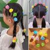 Combinação de Corda de Cabelo de Pelúcia Rosa Macio para Meninas, Argola de Cabelo, Acessórios de Cabelo com Bolinha de Cabelo Macia Dourada para Bebê
