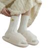 Calcetines de Terciopelo Coral para Mujer, Calcetines de Media Caña Bordados con Corazón Dulce, Calcetines Gruesos de Invierno Cálidos, Calcetines para Dormir que No Sueltan Pelusa para Mujer
