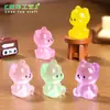 Micro Paisagem Desenho Animado Fofo Ursinho de Pelúcia Luminoso Boneca Casa de Bebê Mengli Acessórios de Decoração DIY Pequenos Enfeites de Mesa
