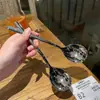 Nueva Cuchara de Acero Inoxidable, Cuchara de Mango Largo de Aspecto Elegante, Cuchara para Comer, Cuchara de Postre para el Hogar, Cuchara para Helado, Cuchara Redonda Grande Engrosada