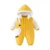 Mono Grueso de Otoño e Invierno para Recién Nacidos, Adecuado para Bebés de 6 Meses, Gorro Cálido para Salir, Mameluco Blanco Grande de Ganso