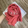 Bufanda Larga de Gasa Perlada de Color Sólido, Pañuelo para la Cabeza con Borde Recto, 54 Colores, Bufanda Versátil de Moda para Protección Solar para Mujeres