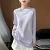 Suéter de Punto de Algodón Puro con Cuello Alto Medio, Manga Larga, Color Sólido, de Longitud Media, Básico, Nuevo Otoño/Invierno 2026