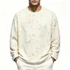 Camiseta de manga longa estilo americano para homens e mulheres, para primavera e outono de 2026, corte solto, gola redonda, top casual tipo pulôver