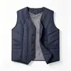 Nuevo chaleco de algodón con forro polar para hombre de otoño e invierno, engrosado para abrigar, cuello en V, abotonado, sin mangas, prenda exterior