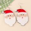 Pendientes navideños europeos y americanos con dibujos creativos de Papá Noel, muñeco de nieve y personalidad exagerada, joyería para las orejas para mujer.