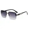 Nuevas Gafas de Sol de Moda Gafas de Sol de Metal con Medio Marco Transfronterizo Gafas de Sol Cuadradas Retro para Hombre Gafas de Sol de Moda con Medio Marco