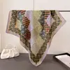 Estilo Polavocal patrón de espiga sensación de algodón lino cuadrado pequeño pañuelo de seda imitación terciopelo turbante chal pañuelo solar bufanda para mujer