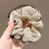 Otoño Invierno Estilo Coreano Cuadros Lazo para el Pelo de Intestino Grande Mujer 2026 Nuevo Gama Alta Súper Grande Cuerda para Moño Flor en la Cabeza Accesorios para el Cabello