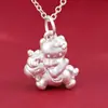 Plata de Ley 999 Colgante de Riqueza Inmediata Caballo de Madera Pequeño Colgante de Caballo Volador Pulsera de Caballo del Zodiaco Accesorios de Cuerda Roja Dropshipping