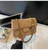 Bolsa de corrente com padrão de diamante para moda transfronteiriça, design novo, moderno e estiloso, alta qualidade, bolsa quadrada pequena retrô, adequada para o dia a dia, pode ser carregada no ombro ou na transversal