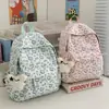 Nova mochila feminina estilosa, doce e artística, fofa, mochila de viagem leve para estudantes do ensino fundamental