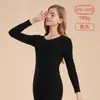 Conjunto de Ropa Interior Térmica de Otoño con Cuello Medio para Mujer, Algodón Puro, Delgado, Amigable con la Piel, Transpirable, Capa Base Ajustada, Ropa Interior Cálida para Mujer