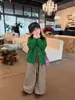 Pantalones casuales forrados de polar para niñas, colección otoño/invierno, estilo nuevo, pantalones largos a cuadros engrosados para niños, pantalones rectos estilo coreano para bebés niñas