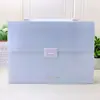 Organizador de Almacenamiento de 13 Compartimentos Bolsa Tote para Carpetas A4 Estudiante Simple Dibujo Animado Color Caramelo Bolsa para Exámenes Bolsa de Clasificación por Materia