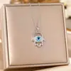 Venda Quente Transfronteiriça Colar de Aço Titânio Feminino Olhos Turcos Olho do Diabo Pingente Cadeia para Clavícula de Nicho de Luxo Leve Joia