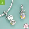 Pulsera DIY Original de Conejito de Pascua y Huevo Yinziyun con Cuentas de Plata S925 Coloridas y Vibrantes y Cuentas de Vidrio