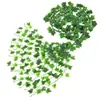 Planta Verde Artificial con Estampado Colorido, Enredadera para Decoración de Sala de Estar y Hotel, Planta de Hoja Verde, Enredadera de Camote, Decoración para Colgar en la Pared