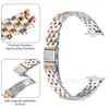 Adecuado para Correa de Reloj Xiaomi 8/9/10Pro, Correa de Reloj Redmi 4/5/6 de Acero Inoxidable Delgada con Hebilla de Deslizamiento de Cinco Perlas