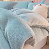 Conjunto de Cama de Veludo Coral de Quatro Peças Outono e Inverno Lençóis de Cama Capa de Edredom Flanela Veludo Leite Roupa de Cama Capa de Edredom Peluda Conjunto de Lençóis de Cama de Três Peças