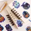50 pegatinas de Halloween tipo doodle para papelería DIY, equipaje y cuadernos, decoradas con láser, impermeables