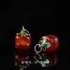 Ágata Yanyuan Hebilla de Seguridad de Caqui Colgante Caramelo de Fruta Ágata Colgante Accesorios para Pulsera Colgante Hechos a Mano