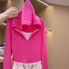 Sudadera con Capucha Falsa de Dos Piezas con Cortes y Color Contrastante para Mujer Tallas Grandes 2025 Otoño Nueva Holgada Efecto Adelgazante Manga Larga