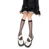 Medias de Seda Fina Mu Ruan Calcetines Transparentes de Lunares Ondulados hasta la Pantorrilla Transpirables Combinables Calcetines de Tubo Medio Rosa Negro Seda Calcetines por Encima de la Rodilla Slim