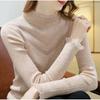 Camiseta básica de cuello medio alto estilo europeo para mujer, Otoño e Invierno 2025, Nuevo estilo de Primavera y Otoño, Suéter de manga larga con volantes, Top elegante y favorecedor