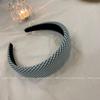 Sal marina de primavera/Diadema de pinza de pelo a cuadros para mujer, salida elegante, ala ancha, esponja, estilo coreano simple, cara elegante, accesorios para el cabello