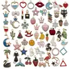 Acessórios de Joias DIY Transfronteiriços Esmalte Estrela de Cinco Pontas Formato de Coração Pingente de Chaveiro de Bolsa Brincos Colar Pulseira Charme