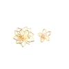 Pendientes colgantes de flor de perla doble tridimensionales huecos minimalistas de cobre con accesorios de joyería DIY hechos a mano
