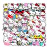 50 adesivos infantis Hello Kitty KT Cat, bolsa de expressão de desenho animado fofo, faça você mesmo, adesivos para laptop, celular, mala