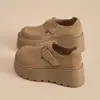 Tênis Birkenstock da moda com sola grossa para mulheres, novo modelo outono 2026, que aumenta a altura, mocassins casuais de cobertura total, sapatos femininos da moda