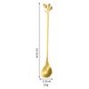 Cuchara de hoja de acero inoxidable creativa de alto valor chapada en oro cuchara para mezclar café para el hogar mango corto cuchara para miel cuchara de regalo venta al por mayor