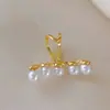 Diseño de Nicho Perla Clip para Oreja Clip para Oreja Sin Agujeros en las Orejas Aretes para Mujer Estilo Frío Simple Temperamento Personalidad Coreana
