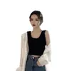 Chaleco de Verano Nuevo al por Mayor con Almohadilla en el Pecho Ropa Exterior para Mujer Estudiante Deportivo Corto Base para el Ombligo Chaleco para Mujer