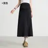 Saia Média Jingqi Maternidade Verão 2026 Novo Estilo Fino Roupa de Maternidade de Alta Qualidade Saia Reta Plissada de Tencel Primavera Verão