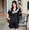 2025 Nuevo Estilo Coreano Pijama de Seda Hielo para Mujer Pijama Jacquard de Mariposa Cardigan Delgado Primavera y Verano Estilo Dulce Ropa de Casa