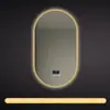 Espejo de baño inteligente ovalado para pared salón de belleza con luz pantalla táctil LED inducción antivaho espejo de tocador HD