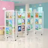 Suporte de exibição de grade dobrável, suporte de exposição de obras de jardim de infância, estúdio de pintura, suporte de exposição de arte de ferro móvel ao ar livre