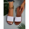 Transfronterizo europeo y americano puntera redonda una tira talla grande para mujer comercio exterior color liso exterior nuevo playa 2024 casual al por mayor talla grande