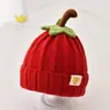 Bonitos y juguetones gorros de punto con forma de calabaza para bebés niños y niñas en otoño e invierno, diseñados para mantener a los niños abrigados y proteger sus orejas del frío