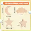 Placa de mesa de bloco de madeira esculpida com estrela, lua e nuvem transfronteiriça, ornamento de bloco de madeira em branco processado a laser para mesa