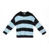 Mtlclothes Roupa Masculina Estilo Coreano Preguiçoso Solto Listrado Color Blocked Mohair Fofo Suéter Casual Tendência