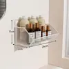 Prateleira de armazenamento para banheiro, prateleira de armazenamento multicamadas de parede sem furos para banheiro, vaso sanitário e box do chuveiro